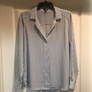 Express - Black & White striped shirt - large